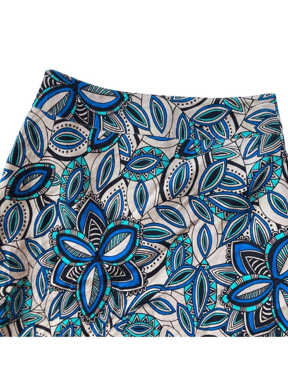 Floral Print Linen Blend Skirt - Picture 4 of 5
